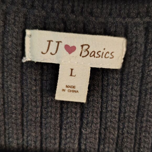 JJ BASICS Faux Fur Sweater Vest Large Women's Black Open Front Casual Dressy - Picture 4 of 5